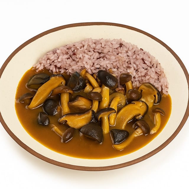 Vegan shiitake mushroom curry.